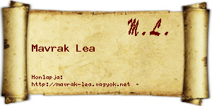 Mavrak Lea névjegykártya